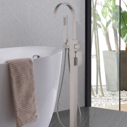 Смеситель ABBER Wasserfall AF8615SP напольный для ванны с душем, сатин