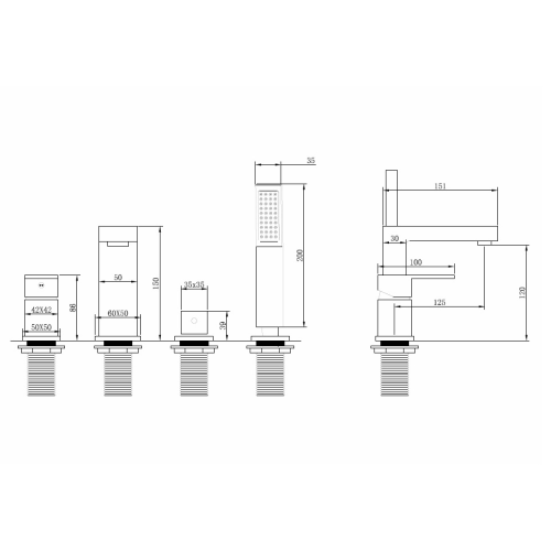 Смеситель ABBER Daheim AF8213NG на борт ванны, никель