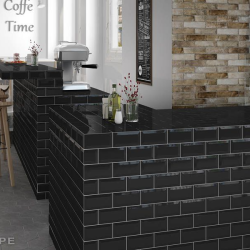 Плитка Equipe Metro 14027 Black Gloss 10x20