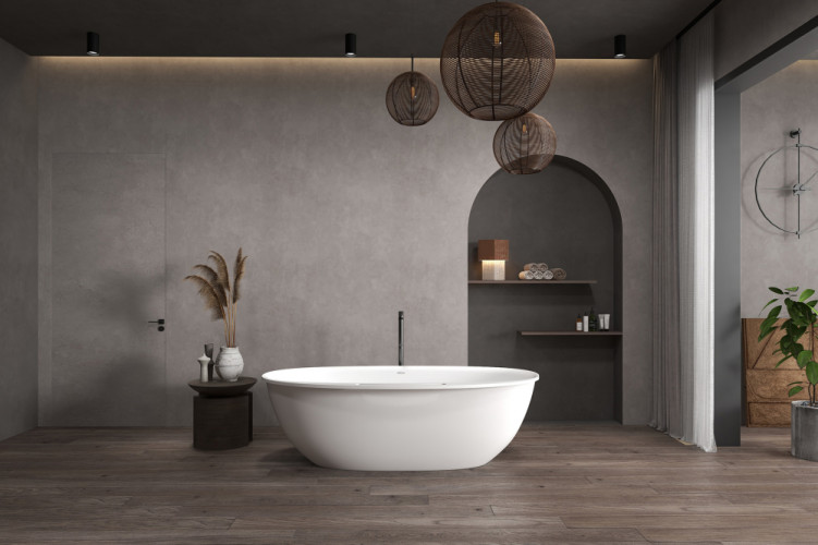 Ванна из искусственного камня ABBER Stein AS9631 белая матовая