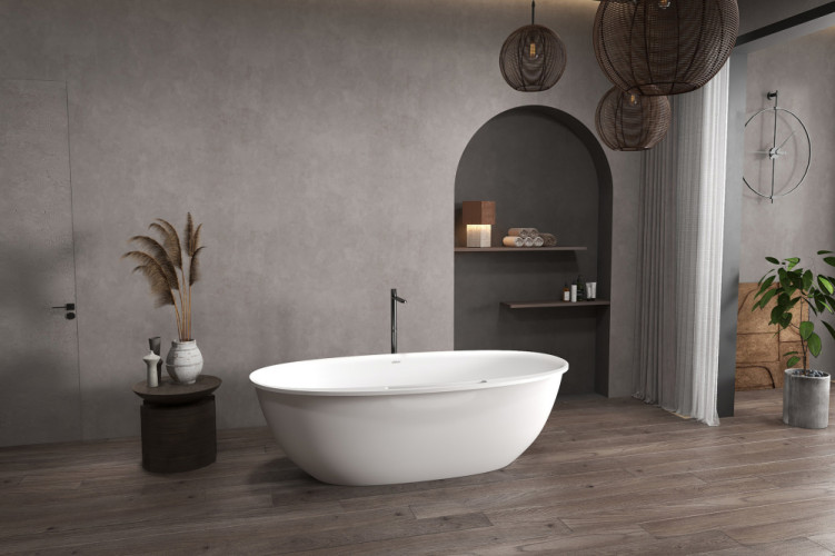 Ванна из искусственного камня ABBER Stein AS9631 белая матовая