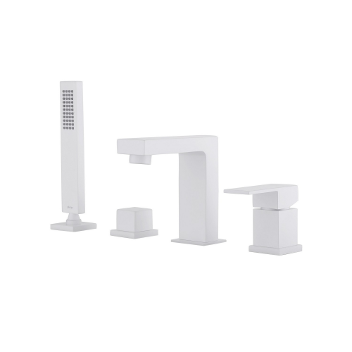 Смеситель ABBER Daheim AF8213W на борт ванны, белый матовый