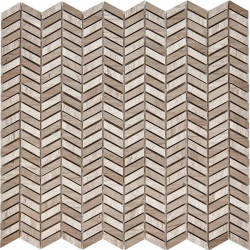 Мозаика Pixel Mosaic PIX 288 Shevron White Wooden, Athens Grey, чип 27x10 мм, сетка 298х307x8 мм, Полированная