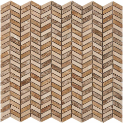 Мозаика Pixel Mosaic PIX 289 Light Emperador, Cream marfil, чип 27x10 мм, сетка 298х307x8 мм, Полированная