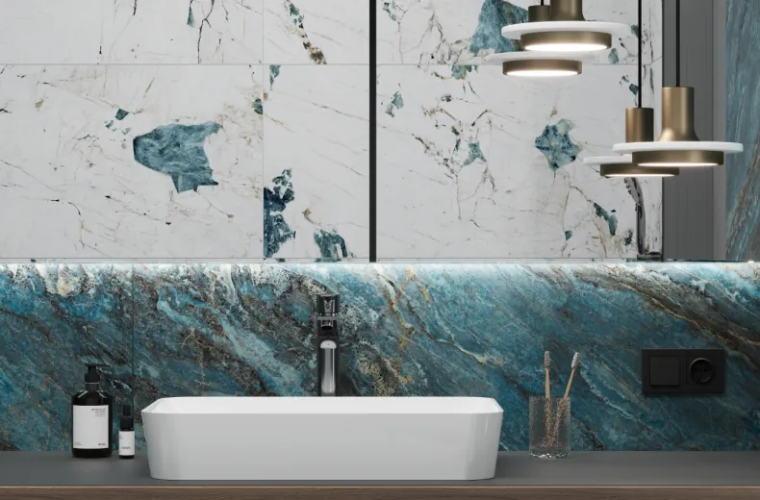 Керамогранит Laparet х9999312960 Beam Turquoise бирюзовый лаппатированный шайн 60х120