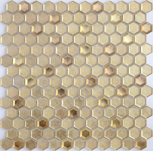 Мозаика LeeDo Ceramica Aureo grani hexagon (13x23х6) 300x300, глянцевая и матовая 