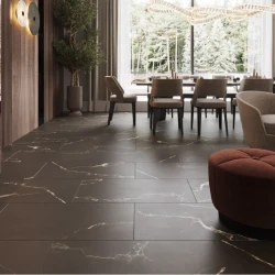 Кварцвиниловая плитка Vinilam Allure Stone Glue Эбонитовый Мрамор 88911