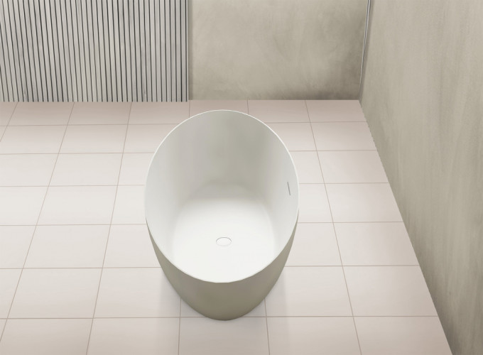 Ванна из искусственного камня ABBER Stein AS9625-1.6 белая матовая