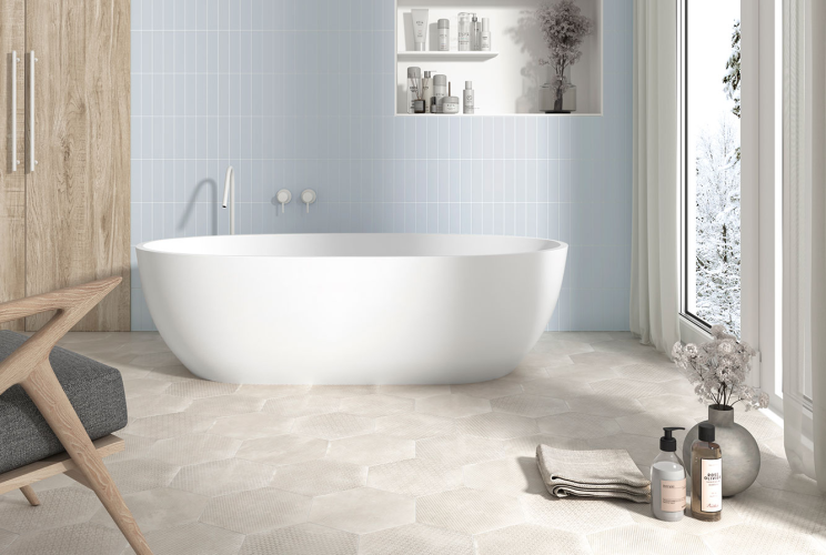 Плитка Equipe Costa Nova 28530 Onda Baby Blue Matt 5x20