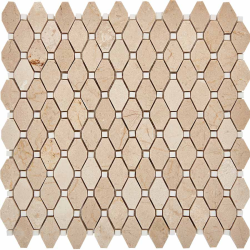 Мозаика Pixel Mosaic PIX 285 Cream marfil, Thassos White, чип 39x24 мм, сетка 286х295x7 мм, Полированная