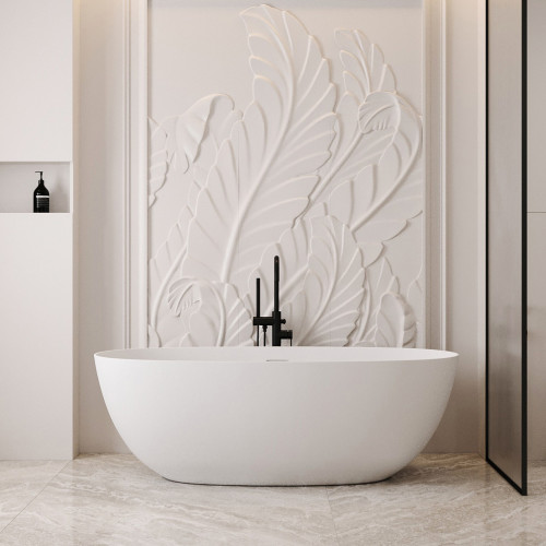 Ванна из искусственного камня ABBER Stein AS9624-1.6 белая матовая