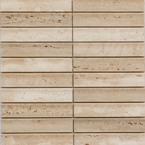 Мозаика Pixel Mosaic PIX 343 Yellow Travertine, Concave, чип 30х151 мм, сетка 305х318х12 мм