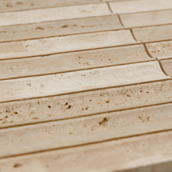 Мозаика Pixel Mosaic PIX 343 Yellow Travertine, Concave, чип 30х151 мм, сетка 305х318х12 мм