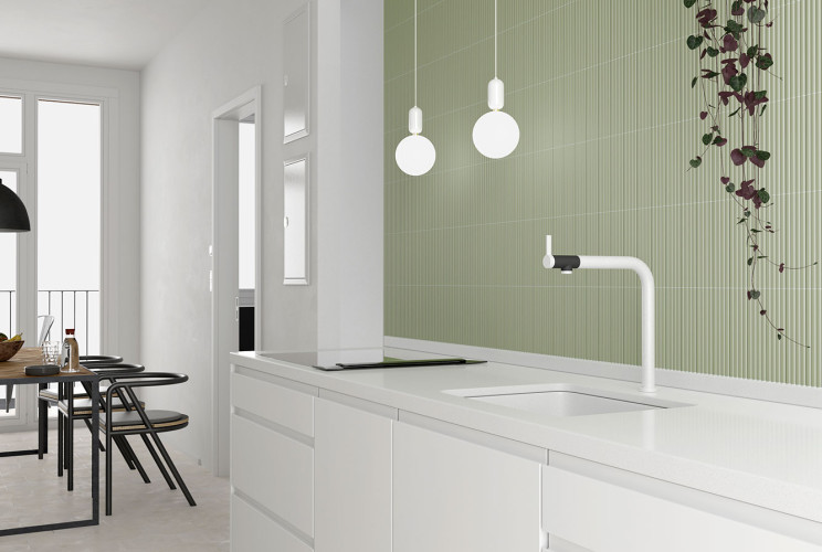 Плитка Equipe Costa Nova 28486 Onda Tansy Green Glossy 5x20