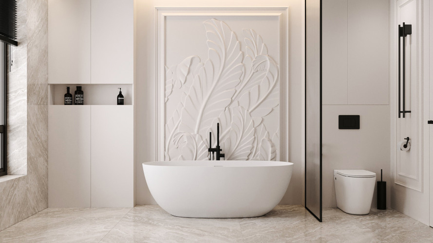 Ванна из искусственного камня ABBER Stein AS9624-1.5 белая матовая