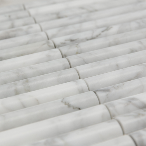 Мозаика Pixel Mosaic PIX 342 Bianco Carrara, Convex, чип 20х151 мм, сетка 305х318х12 мм