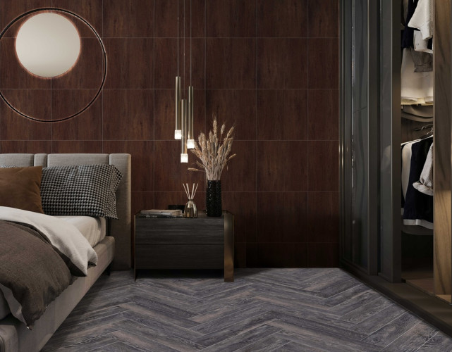 Кварц-виниловый ламинат SPC CronaFloor Herringbone Дуб Бордо ZH-81112-1