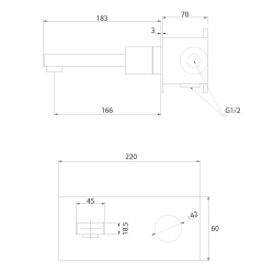 Смеситель ABBER Rund AF8712NG для раковины скрытого монтажа, никель