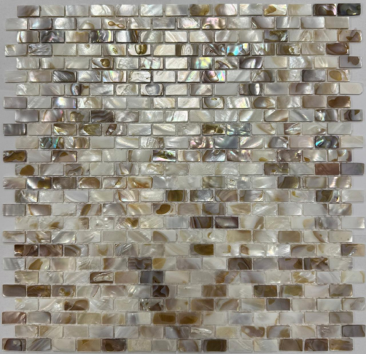 Мозаика Pixel Mosaic PIX771 из натурального перламутра, чип 10*20 мм, сетка 290х300х2 мм
