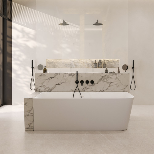 Ванна из искусственного камня ABBER Stein AS9621-1.7 L белая матовая