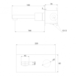 Смеситель ABBER Rund AF8712SP для раковины скрытого монтажа, сатин