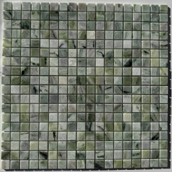 Мозаика Pixel Mosaic PIX 312 Jet Green, чип 15х15 мм, сетка 305х305х4 мм, Полированная    
