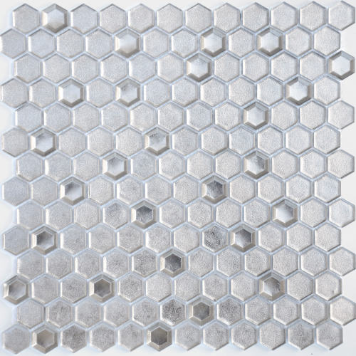 Мозаика LeeDo Ceramica Argento grani hexagon (13x23x6) 300x300, глянцевая и матовая