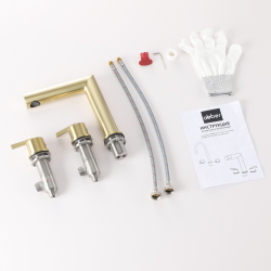 Смеситель ABBER Perfekte 316 AF8A08BG для раковины, золото брашированное