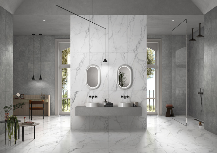 Керамогранит Vitra K958005R Statuario Белый Матовый R10A Ректификат 60x120