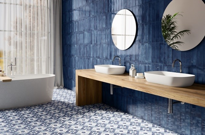 Керамическая плитка NiceKer London blue (глянец) 7,5x30