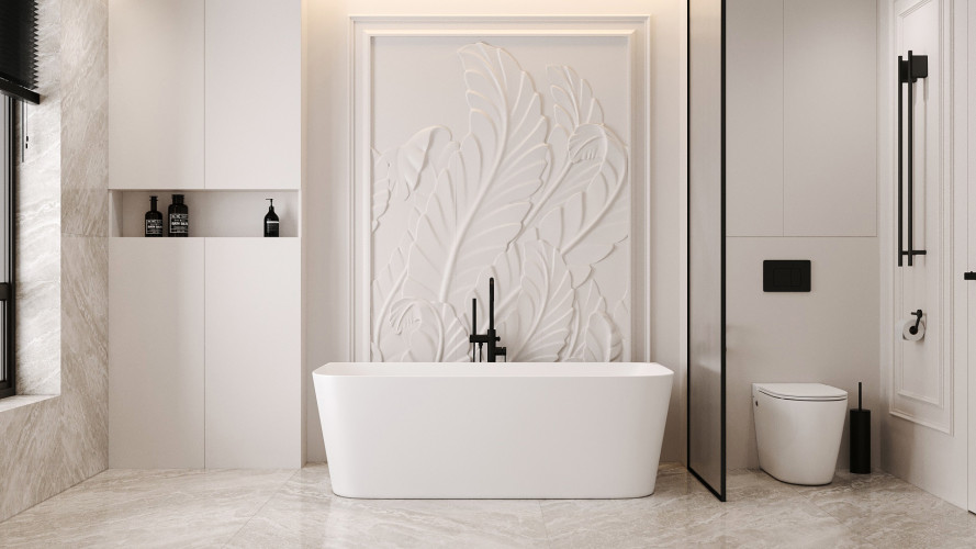 Ванна из искусственного камня ABBER Stein AS9617 белая матовая