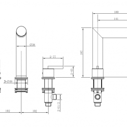 Смеситель ABBER Perfekte 316 AF8A08BGG для раковины, оружейная сталь брашированная