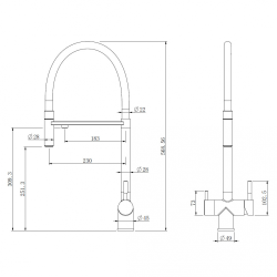 Смеситель ABBER Wasser Kreis AF81141SP для кухни с подключением фильтра и выдвижной лейкой, сатин