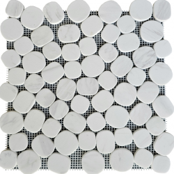 Мозаика Pixel Mosaic PIX 310 Volakas White, чип произвольный, сетка 300х300x6 мм, Матовая