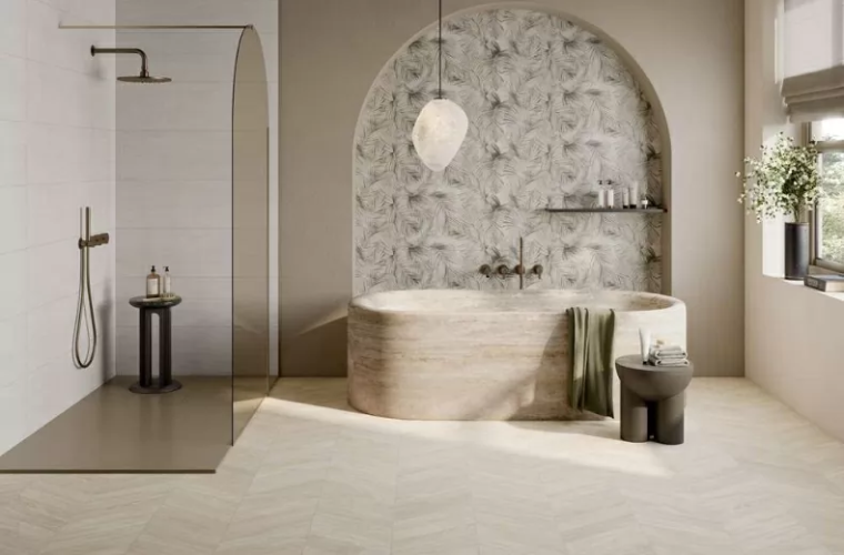 Керамогранит Rondine J91655 Dream Ivory Chevron 7.5x40.7
