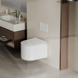 Унитаз ABBER Bequem AC1129 подвесной белый, безободковый, смыв торнадо