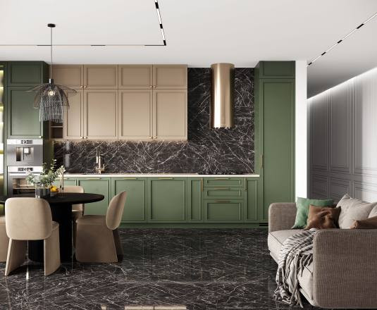 Керамогранит Laparet Black Arkadia черный полированный 60х120