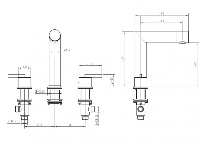 Смеситель ABBER Perfekte 316 AF8A08BST для раковины, сталь брашированная