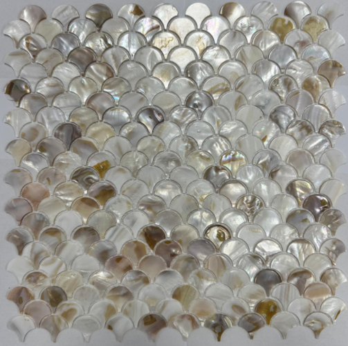 Мозаика Pixel Mosaic PIX773 из натурального перламутра, чешуя чип 25х25 мм, сетка 300х300х2 мм