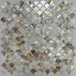 Мозаика Pixel Mosaic PIX773 из натурального перламутра, чешуя чип 25х25 мм, сетка 300х300х2 мм