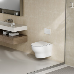 Унитаз ABBER Bequem AC1128 подвесной белый, безободковый, смыв торнадо