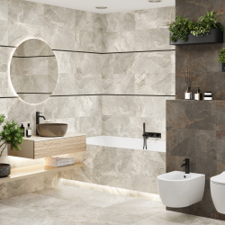 Керамогранит Delacora D60225M Stoncrete Beige матовый карвинг 60x60