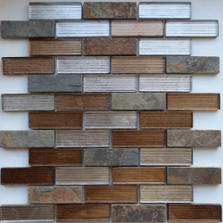 Мозаика LeeDo Ceramica Alcantara Ruggine (23x73x8) 260x298, глянцевая и матовая