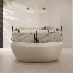 Ванна из искусственного камня ABBER Stein AS9615-1.6 белая матовая