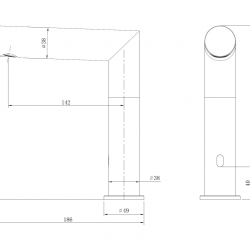 Смеситель ABBER Perfekte 316 AF8A101BGS сенсорный для раковины, золото брашированное