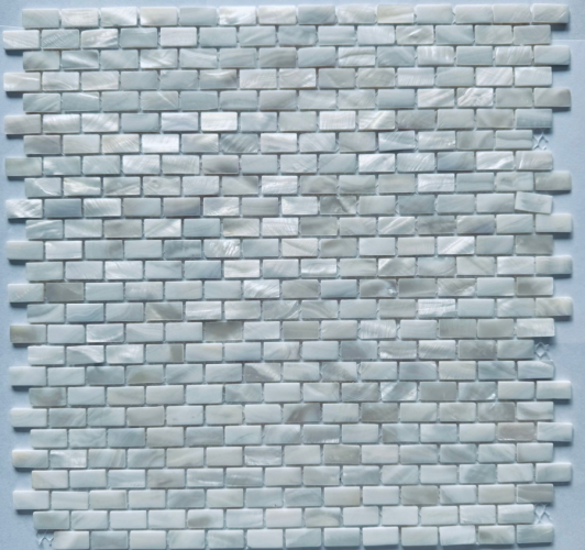 Мозаика Pixel Mosaic PIX768 из натурального перламутра Super White, чип 10*20 мм, сетка 290х300х2 мм