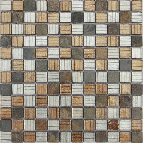 Мозаика LeeDo Ceramica Alcantara Ruggine (23x23x8) 298х298, глянцевая и матовая