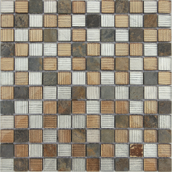 Мозаика LeeDo Ceramica Alcantara Ruggine (23x23x8) 298х298, глянцевая и матовая