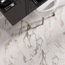 Керамогранит Laparet Calacatta Bronze белый полированный 60х60