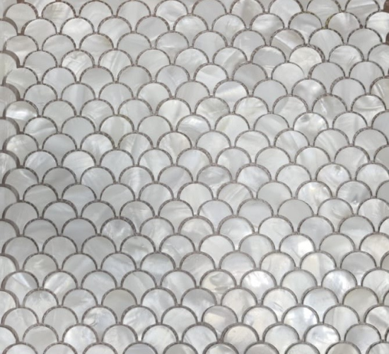 Мозаика Pixel Mosaic PIX767 из натурального перламутра, чешуя чип 25х25 мм, сетка 300х300х2 мм